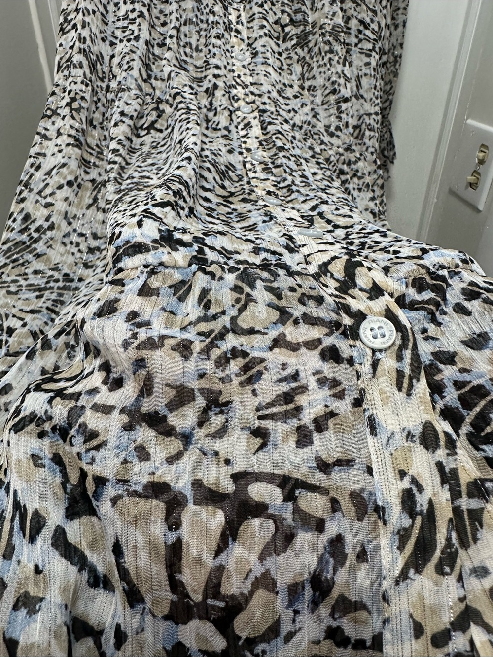 RIANI Luxury Leopard Print Midi Dress - Metallic Silver Detail - Size 12 / DE 42 - Picture 10 of 16
